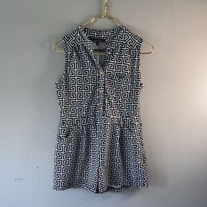 Elegant Black and White Geometric Jumpsuit